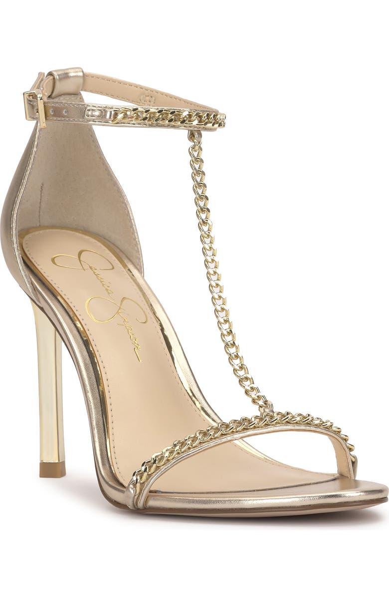 Jessica Simpson Qiven T-Strap Sandal, Main, color, Gold 03