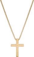 STEELTIME Men's 18k Gold Plated Lord's Prayer Cross Pendant Necklace