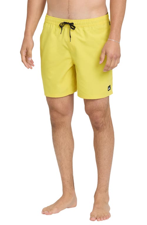 Quiksilver Everyday Solid Volley Swim Trunks In Brown