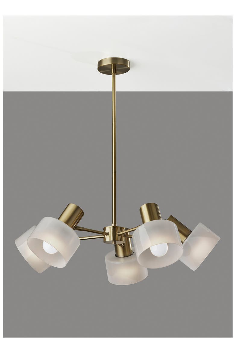 Rhodes Chandelier, Alternate, color, ANTIQUE BRASS