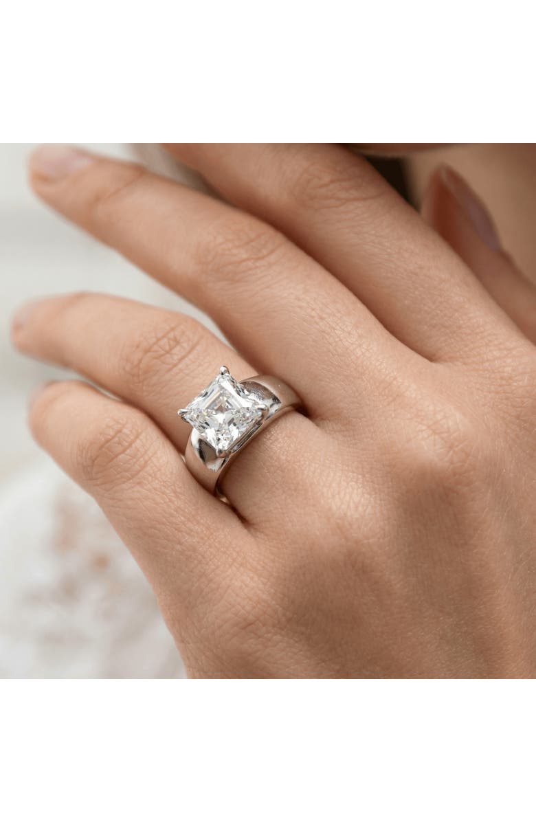 Bliss Diamond Certified 3Ct Asscher Cut Solitaire Cigar Band Lab Grown, Alternate, color, 14K Yellow Gold