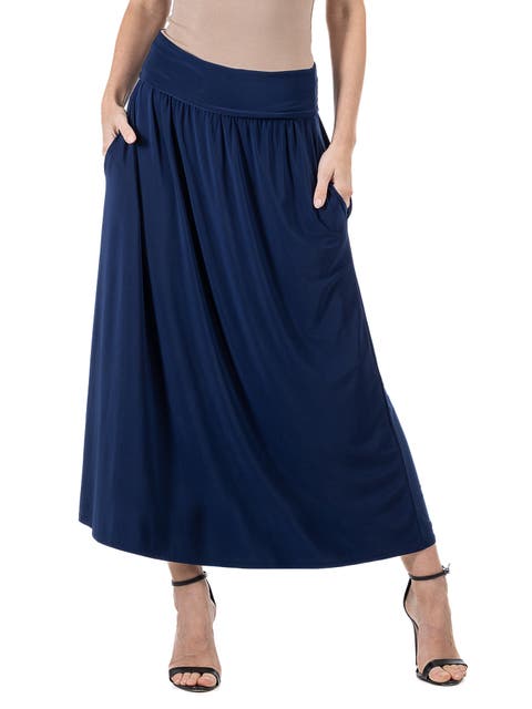 Foldover Maxi Skirt With Pockets