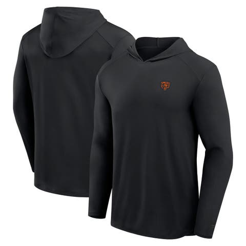 Men's Fanatics Black Chicago Bears Front Office Power Mono Long Sleeve Hoodie T-Shirt