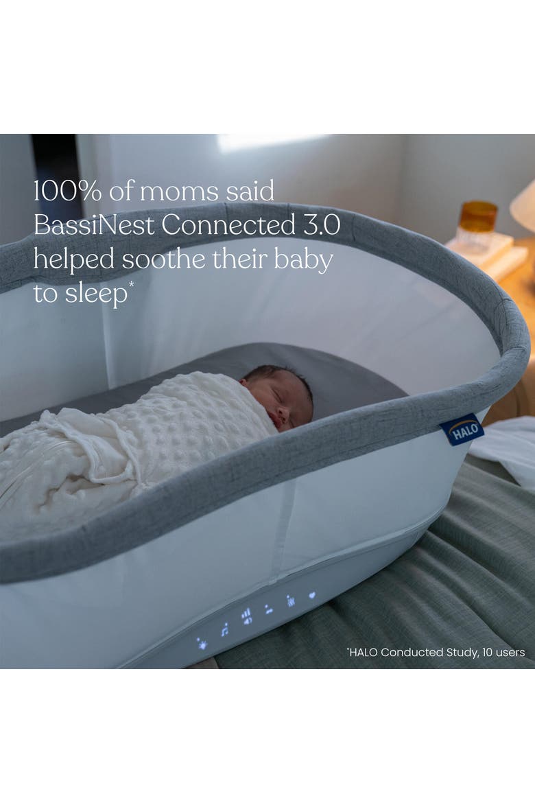 BassiNest Connected Swivel Sleeper 3.0 - Smart Bassinet with AutoSoothe, 360° Swivel, Cry Detection, Rocking, Vibration & Soothing Sounds, Easy Lowering Wall, Alternate, color, Grey - 3.0C
