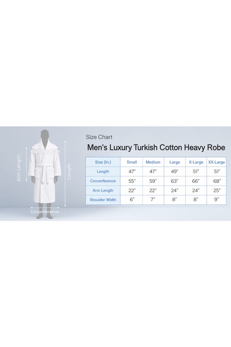 Men's Luxury Turkish Cotton Heavy Robe, Alternate, color, White