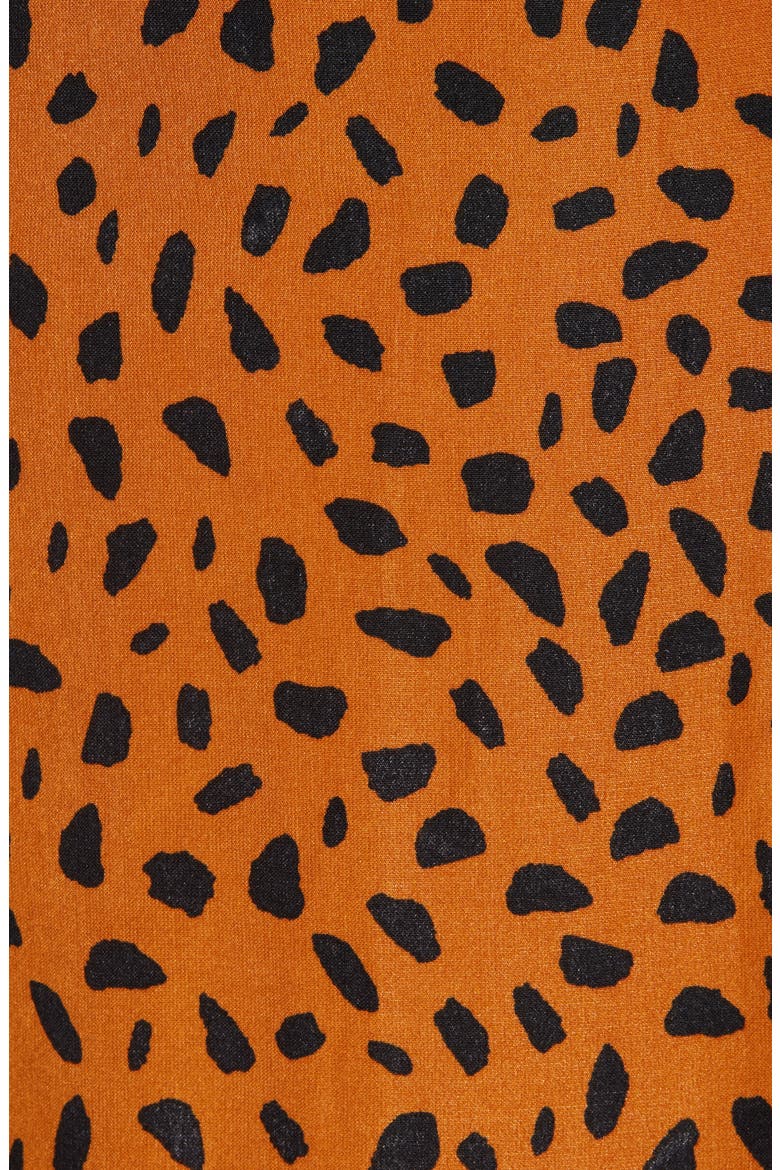 Animal Print Button Midi Skirt, Alternate, color, RUST GROUND DOT