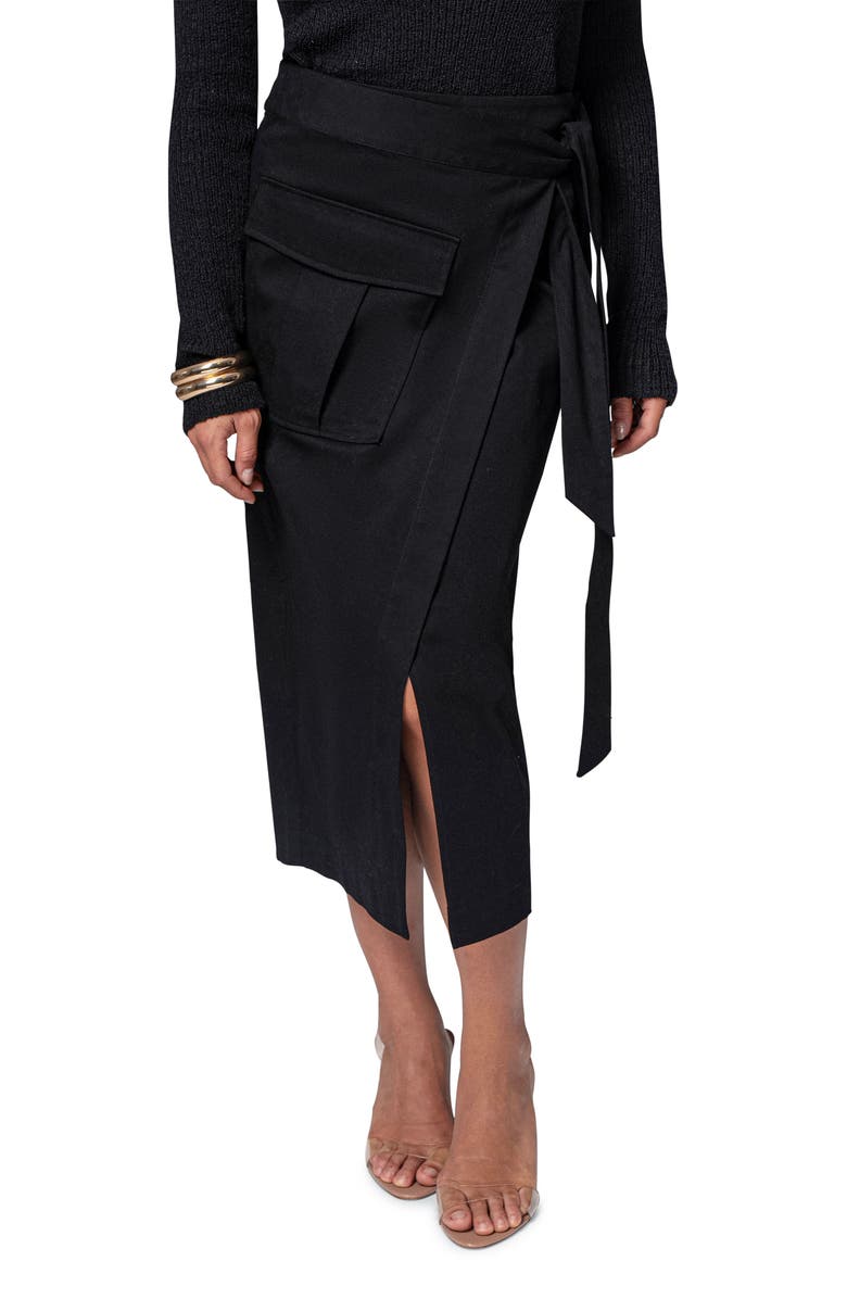 JLUXLABEL City Life Tie Waist Cargo Midi Skirt, Main, color, 