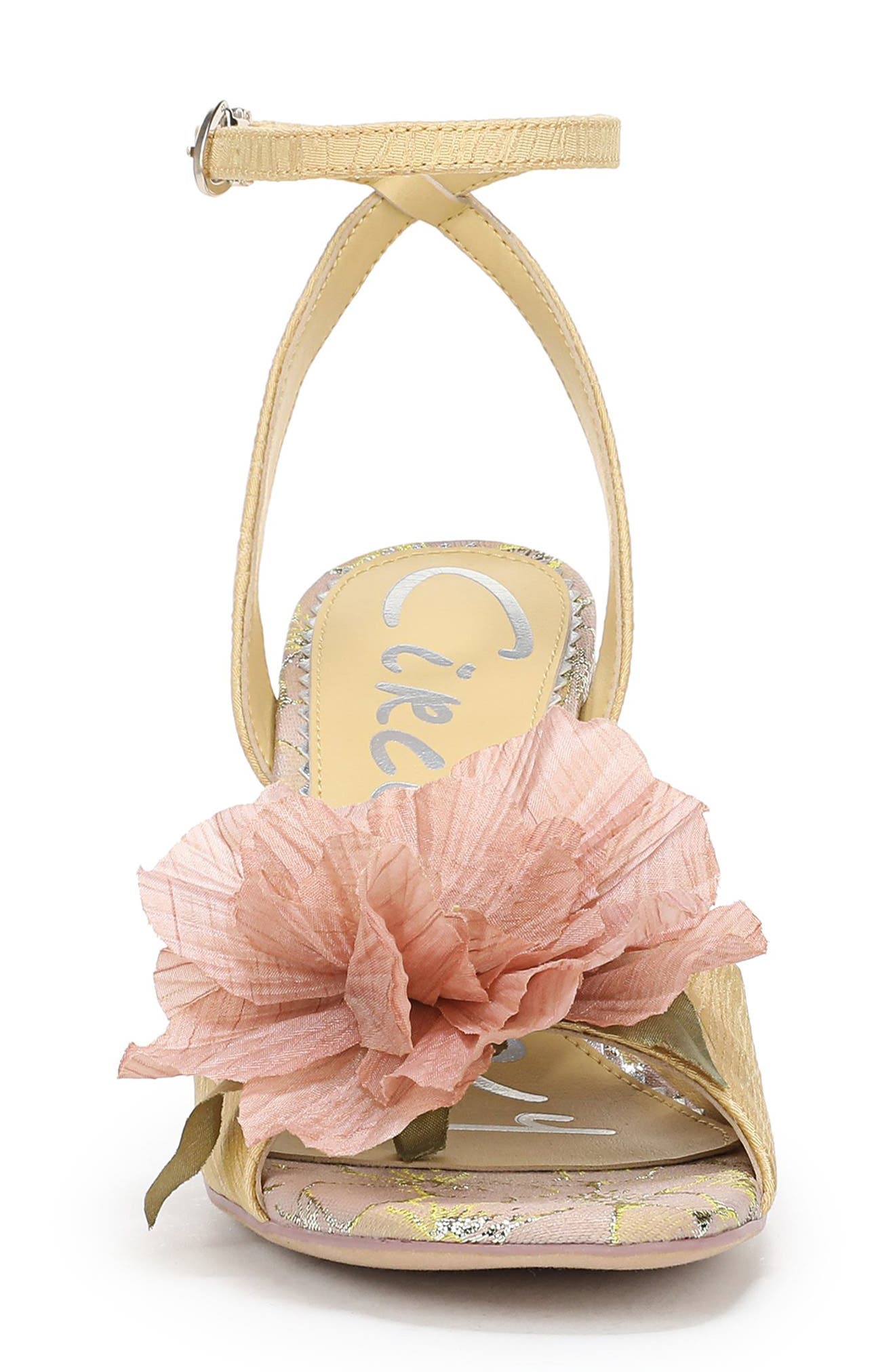 Circus NY by Sam Edelman Aria Flower Ankle Strap Sandal, Alternate, color, Dusty Yellow/ Ballet Blush