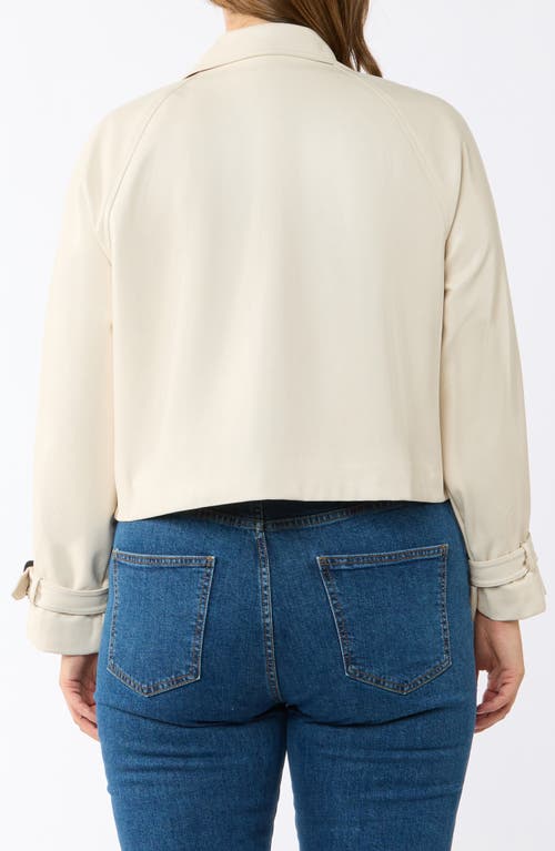 Estelle Karma Faux Leather Moto Jacket In White