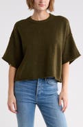 Halogen® Exposed Seam Drop Shoulder Sweater