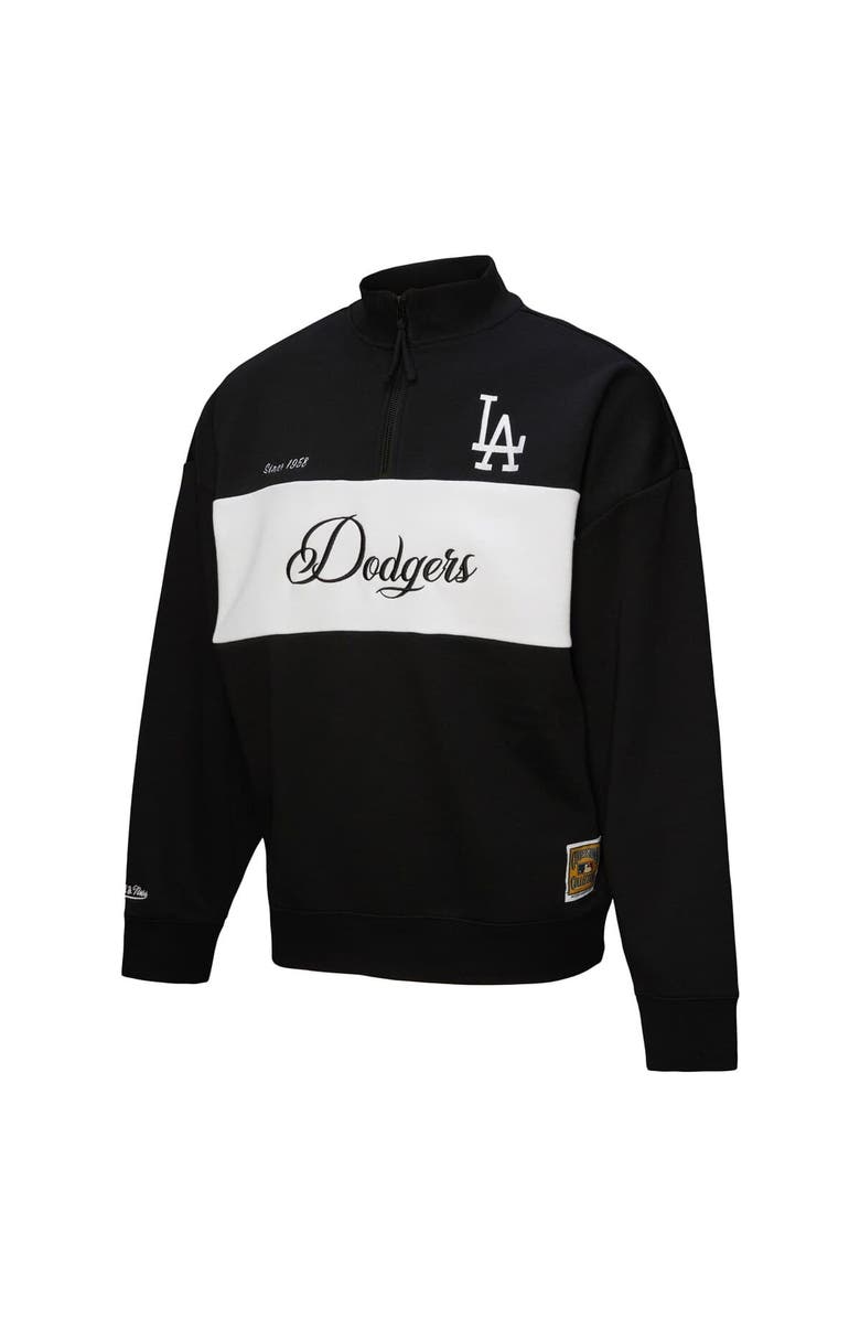 Mitchell & Ness Women's Mitchell & Ness Black Los Angeles Dodgers Quarter-Zip Pullover Top, Alternate, color, 