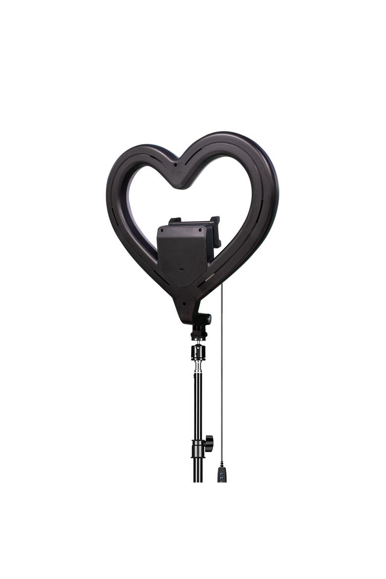 Pro Live Stream 10 Inch Heart Shaped Selfie Ring Light, Alternate, color, Black