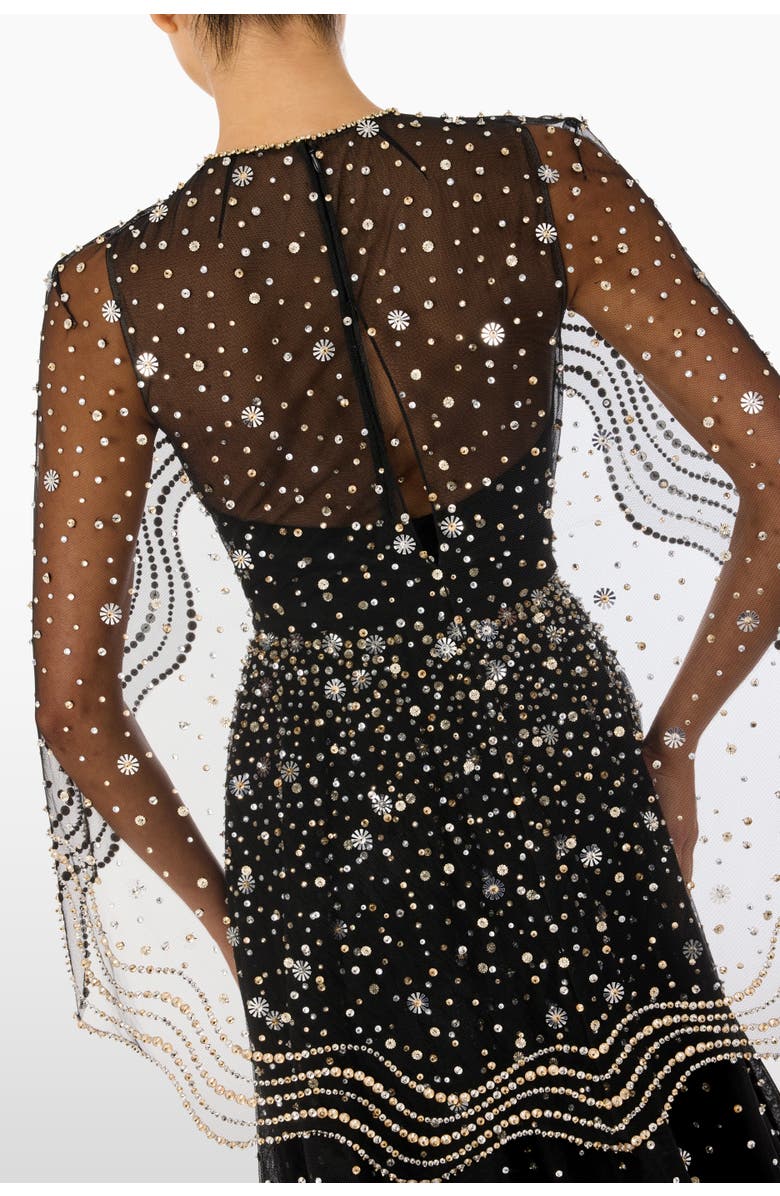 Jenny Packham Oliver Beaded-Appliqué Maxi Dress, Alternate, color, Liquorice