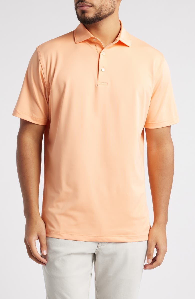 Peter Millar Crown Sport Summer Comfort Solid Performance Jersey Polo, Main, color, Papaya