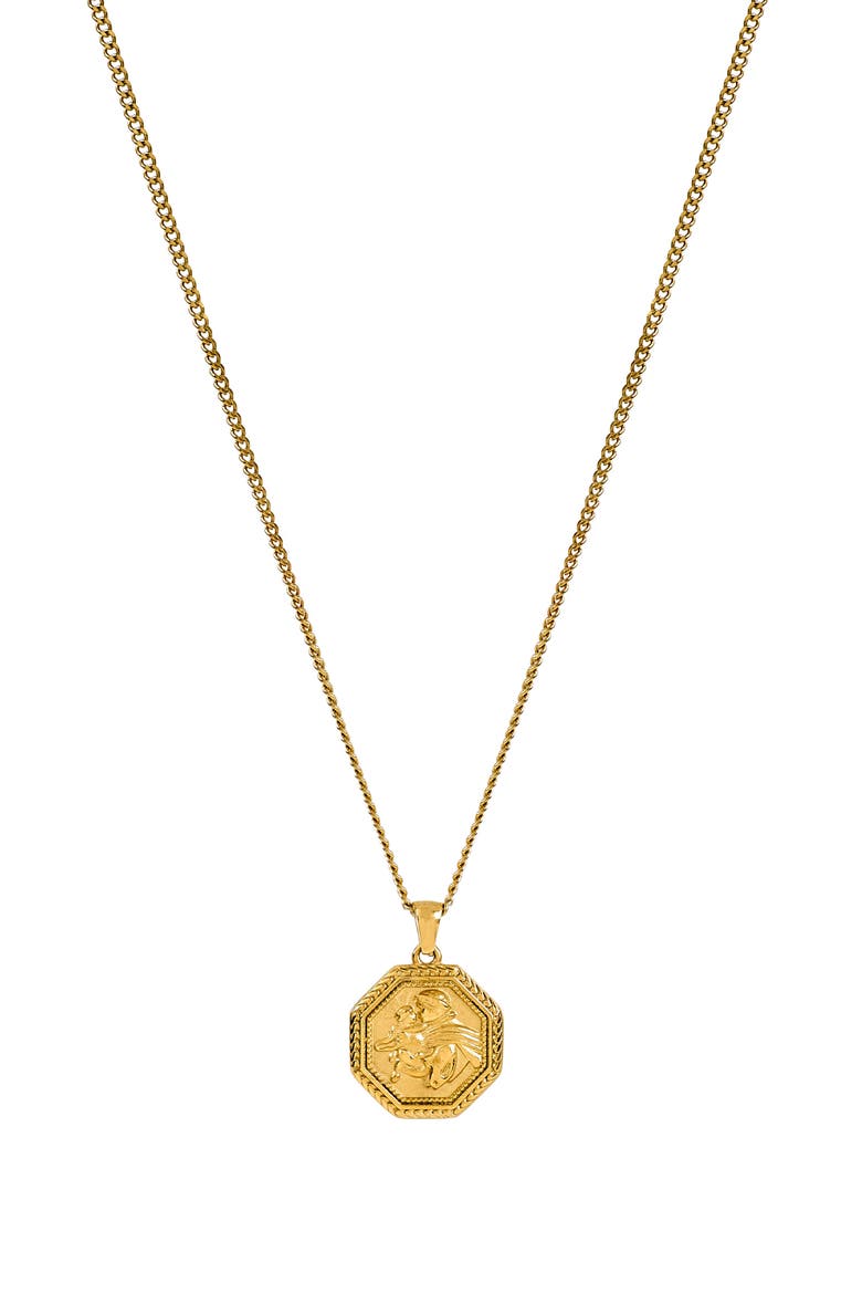 Men's Dragon Medallion Necklace, Alternate, color, GOLD