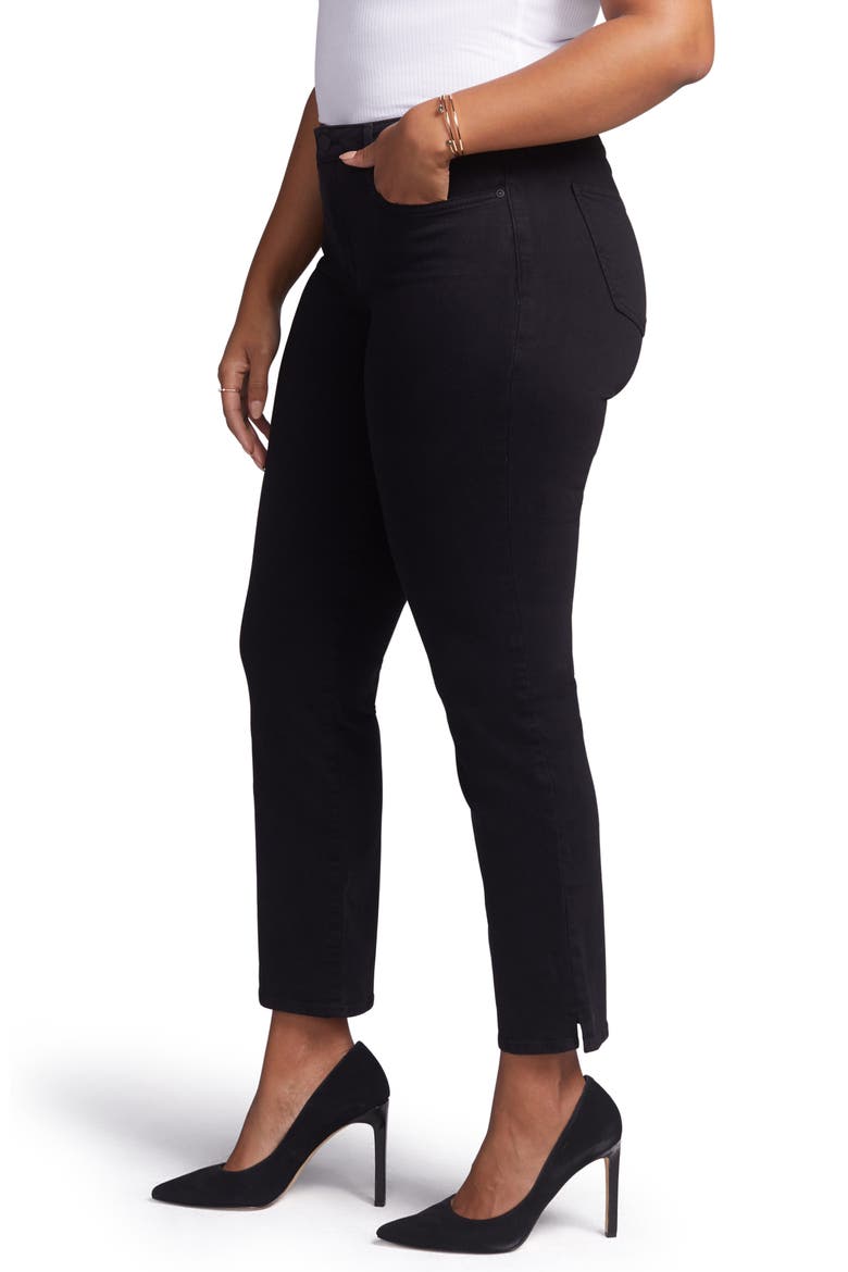 Curves 360 by NYDJ Slim Straight Leg Ankle Jeans, Alternate, color, BLACK