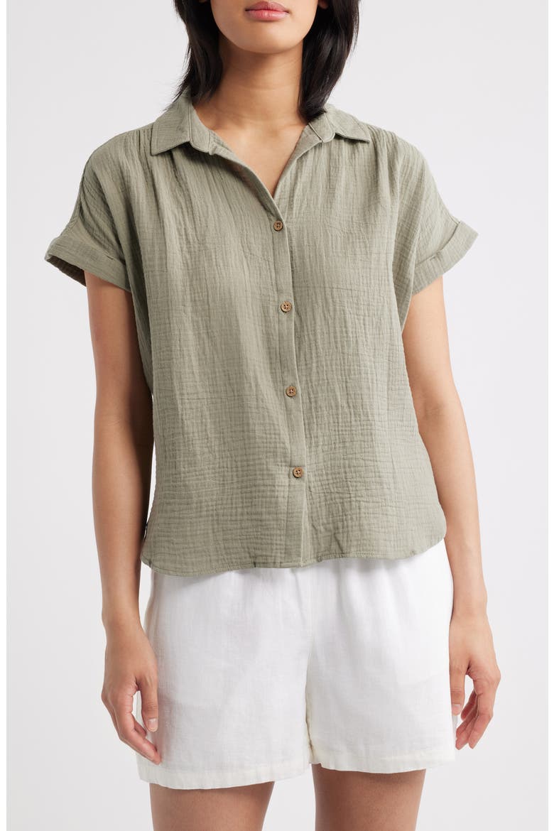 Devin Gauze Shirt, Main, color, NEW LAUREL