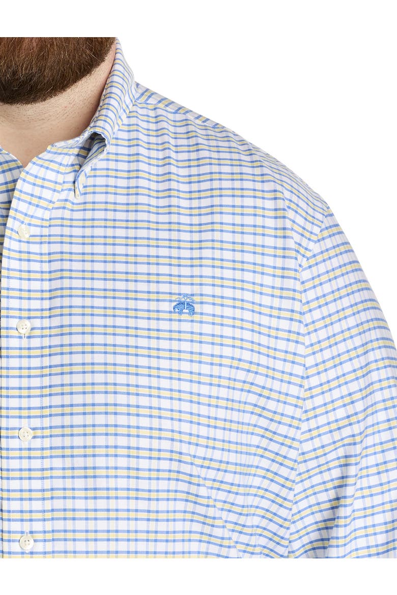 Big & Tall Non-Iron Check Sport Shirt, Alternate, color, REGATTA YELLOW