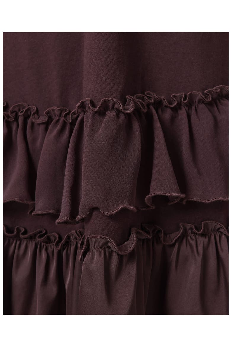 Feyre Ruffle Tiered Cotton T-Shirt Minidress, Alternate, color, BURGUNDY RED