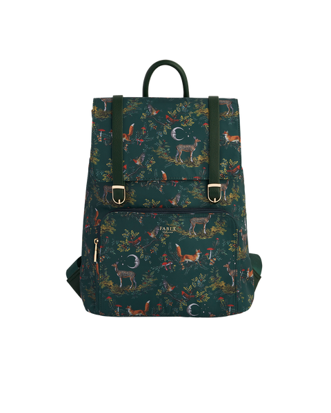 Into the Woods Green Buckle Medium Backpack