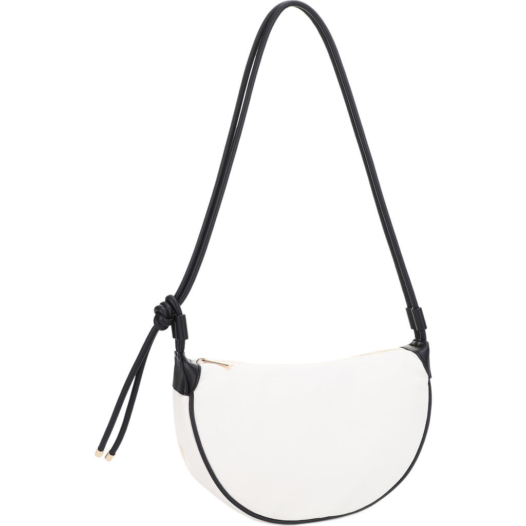 Mali + Lili Aria Canvas Shoulder Bag In Natural/black