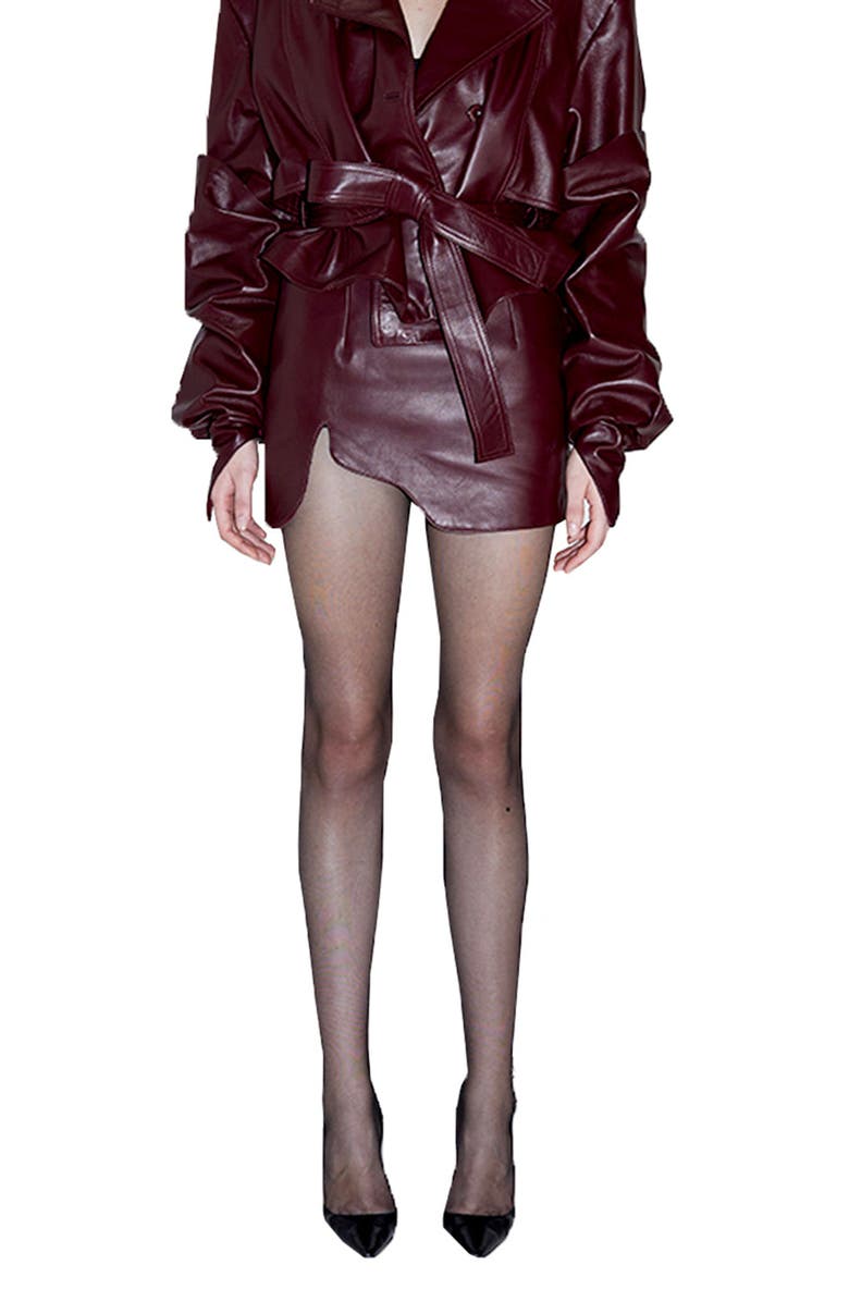 Mother of All Ivy Leather Mini Skirt, Main, color, Burgundy
