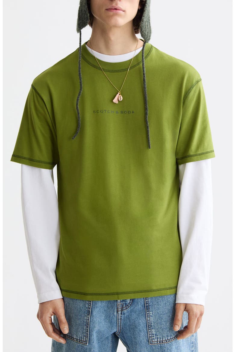 Relaxed Fit Cotton Logo T-Shirt, Main, color, CALLA GREEN