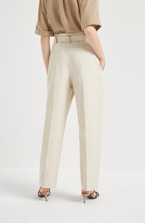 Shop Brunello Cucinelli Corset Cigarette Trousers In Beige
