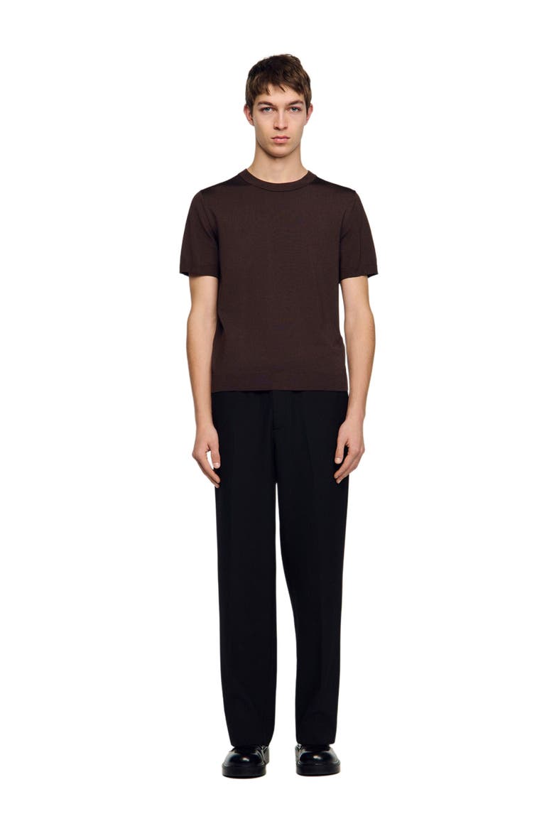 Knitted T-shirt, Alternate, color, Chocolate
