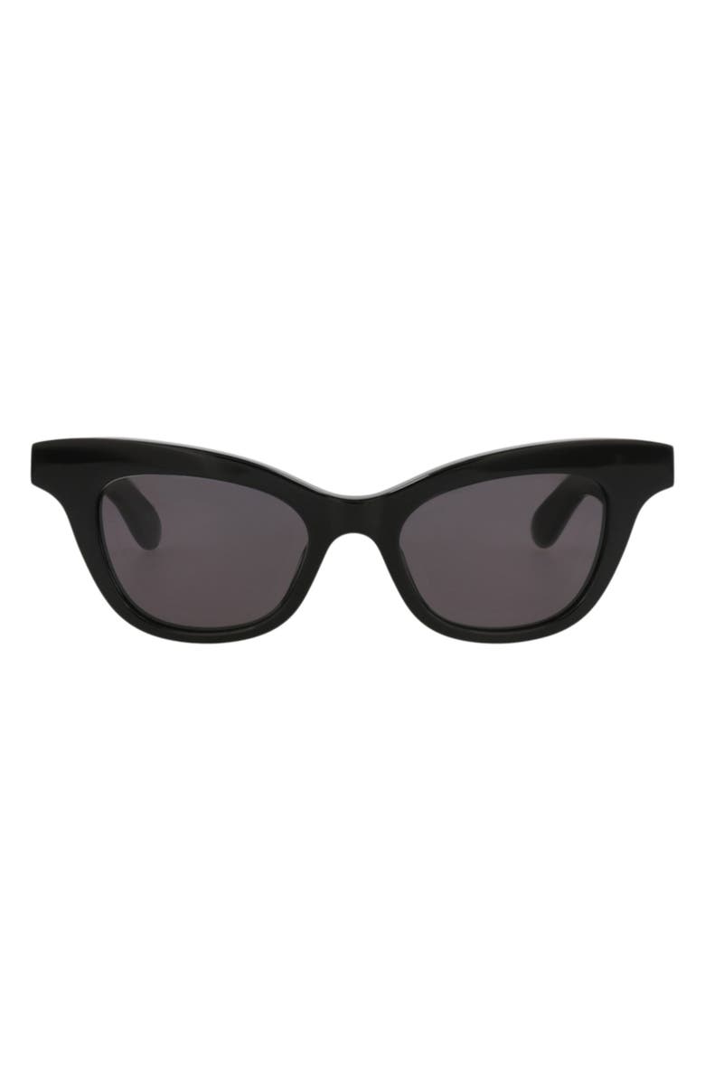 McQueen 47mm Cat Eye Sunglasses, Main, color, Black Black Grey