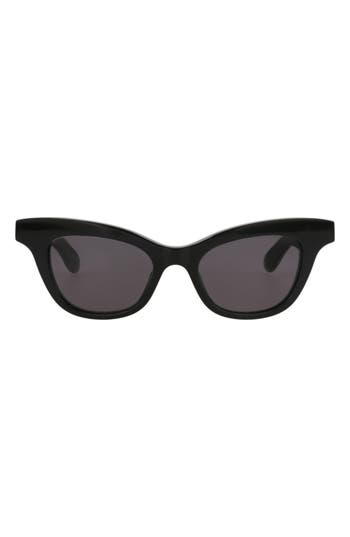 Alexander Mcqueen Mcqueen 47mm Cat Eye Sunglasses In Black