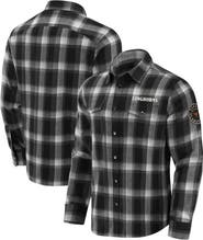Darius Rucker Collection by Fanatics Men's Darius Rucker Collection by Fanatics Black Texas Longhorns Flannel Plaid Full-Snap Shirt