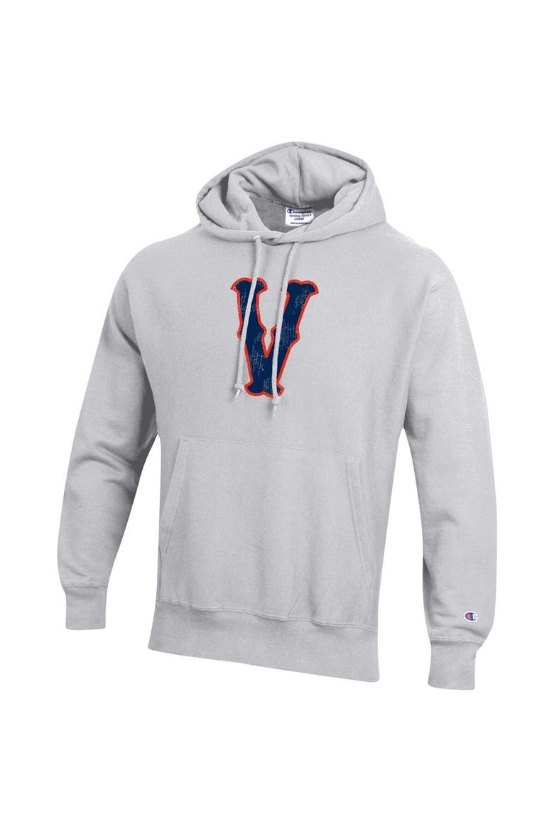 Men's Champion Heathered Gray Virginia Cavaliers Team Vault Logo Reverse Weave Pullover Hoodie, Alternate, color, Heather Gray
