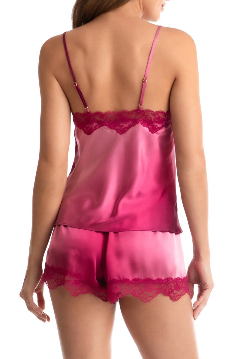 In Bloom by Jonquil Zamira Lace Trim Ombré Satin Short Pajamas, Alternate, color, 
