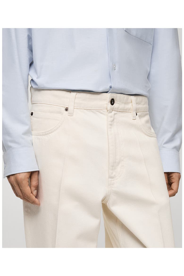 Creased Relaxed Fit Jeans, Alternate, color, ECRU