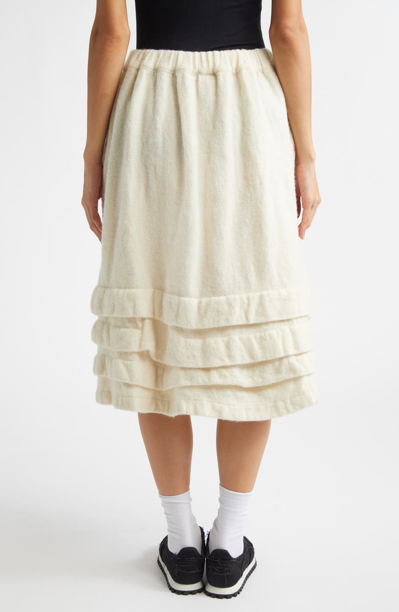 Comme des Garçons Girl Wool Blend Felt Tiered Skirt, Alternate, color, Ecru