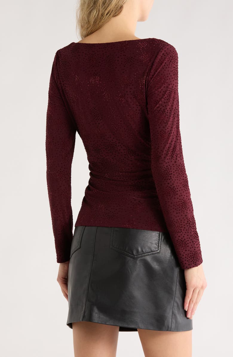 DR2 by Daniel Rainn Long Sleeve Ruched Top, Alternate, color, Wine