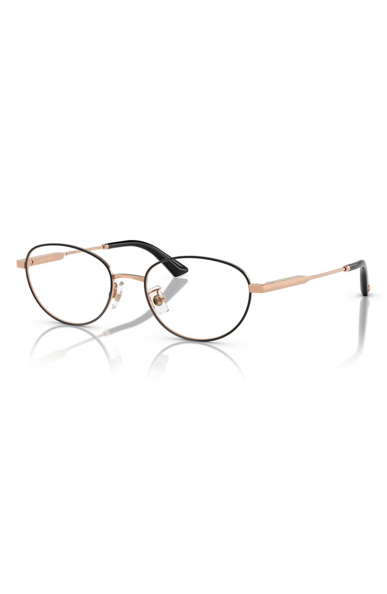 Jimmy Choo 51mm Oval Optical Glasses, Alternate, color, Rose Gold/ Black / Demo Lens