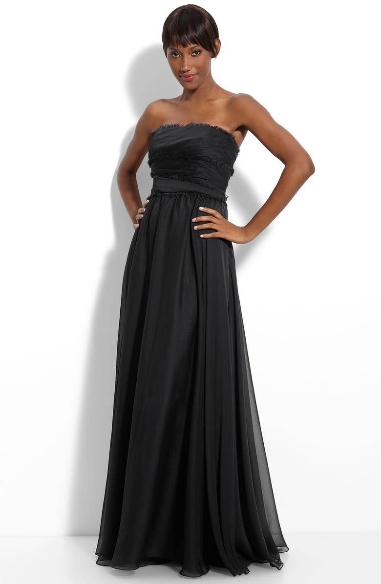Monique Lhuillier Bridesmaids ML Monique Lhuillier Bridesmaids Strapless Chiffon Gown, Main, color, 
