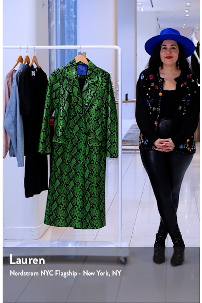 Joto Snakeskin Print Faux Leather Coat video