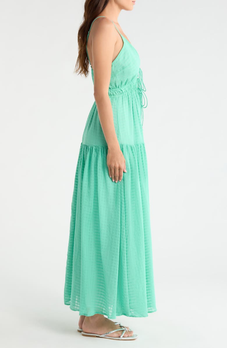 Elan Sleeveless Tiered Cover-Up Maxi Dress, Alternate, color, Mint