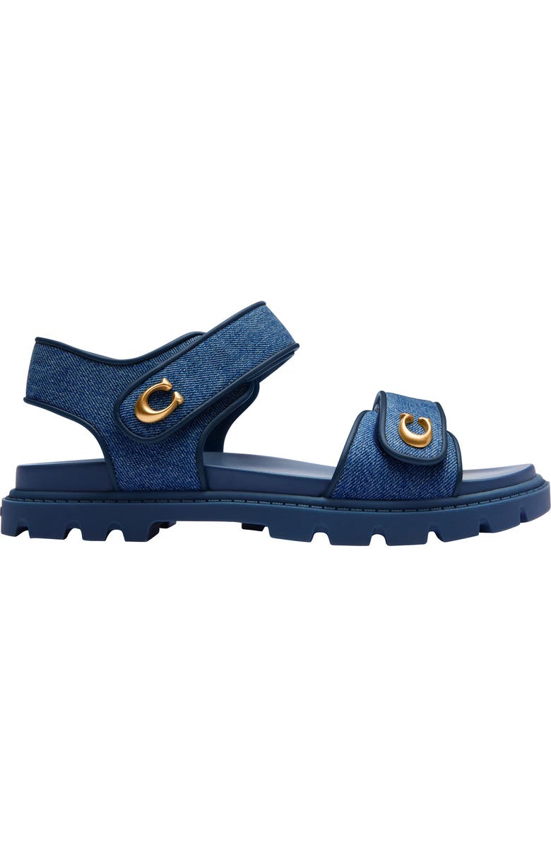 COACH Brynn Canvas Sandal, Alternate, color, Deep Blue