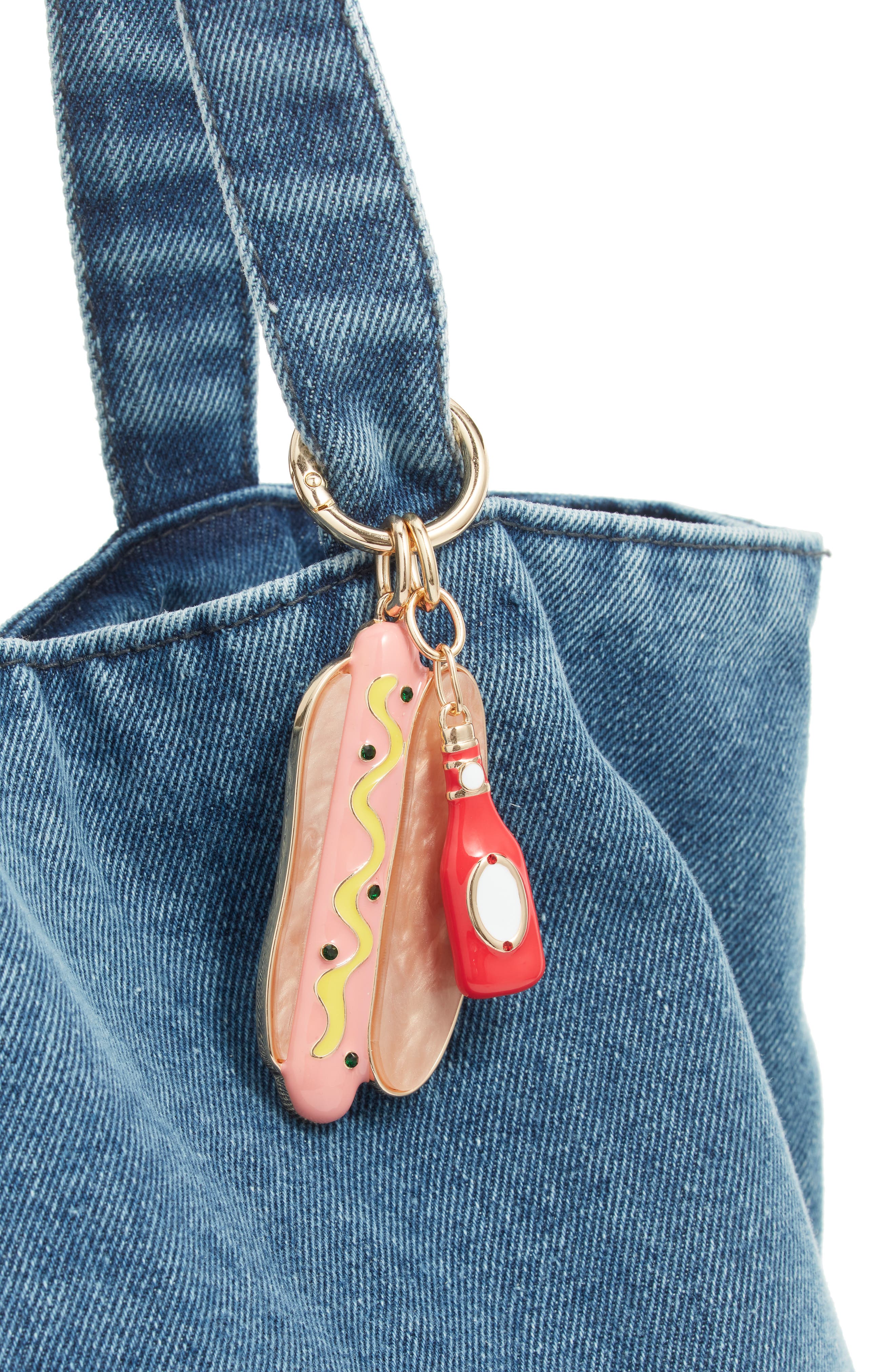 Chelsea28 Hot Dog Bag Charm, Alternate, color, Tan Multi- Gold