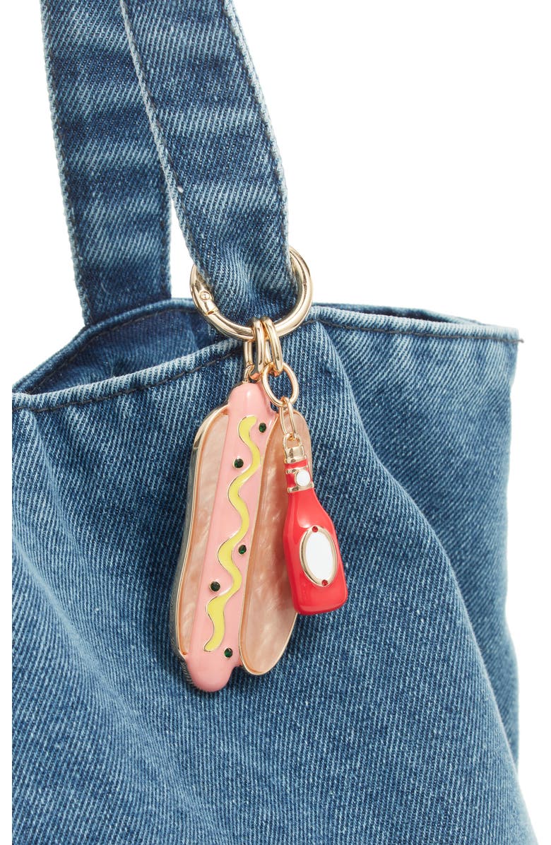 Chelsea28 Hot Dog Bag Charm, Alternate, color, Tan Multi- Gold