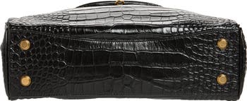 Balenciaga Medium Rodeo Croc Embossed Leather Shoulder Bag