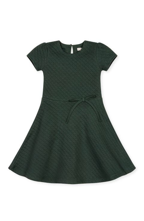 Kids' Quilted Knit Short Sleeve Skater Dress