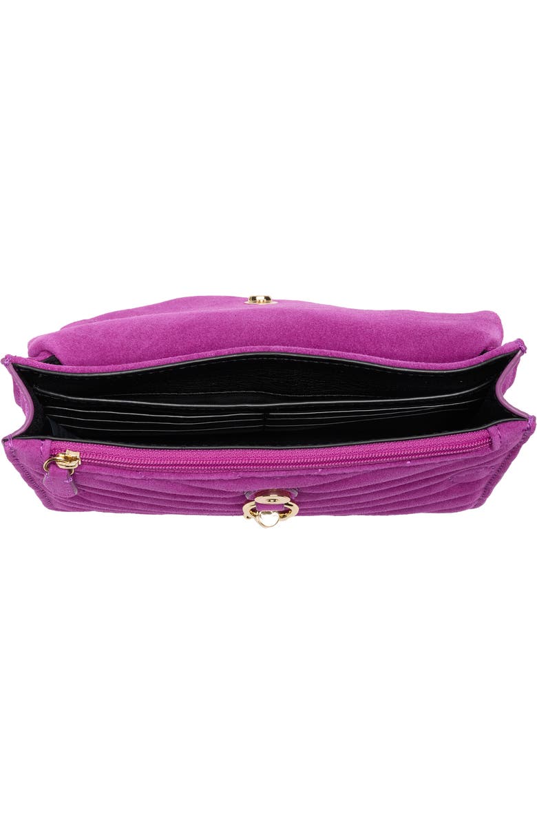 Rebecca Minkoff Edie Chevron Quilted Leather Shoulder Bag, Alternate, color, Magenta