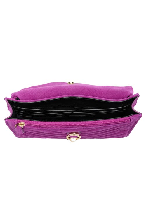 Rebecca Minkoff Edie Chevron Quilted Leather Shoulder Bag In Purple