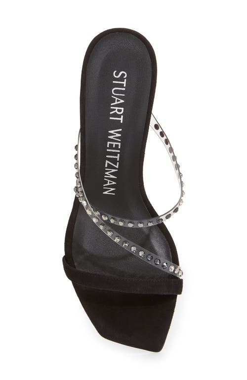 Stuart Weitzman Strapeze 85mm Crystal-embellished Sandals In Platino