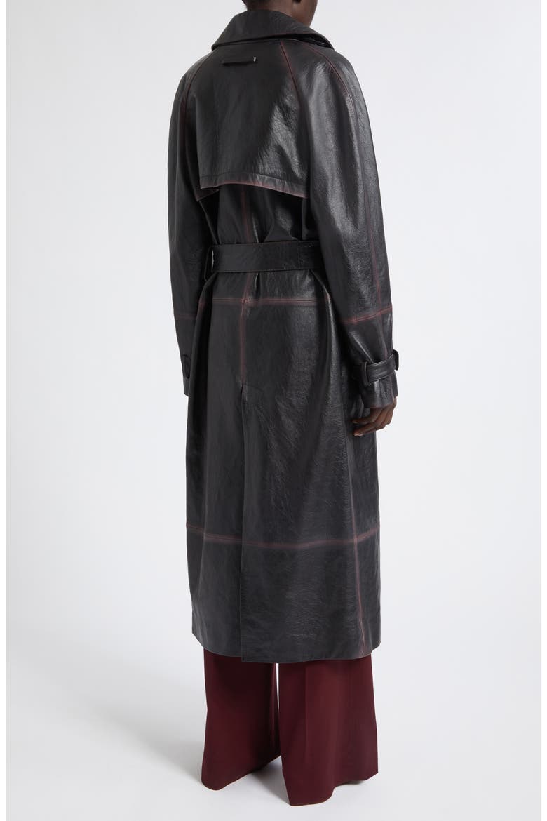 Kasia Burnished Leather Coat, Alternate, color, AMARONE/ BLACK
